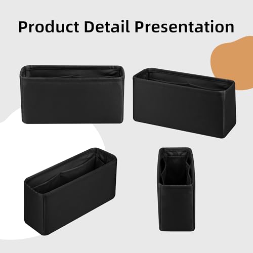 DGAZ Silk Purse Organizer Insert For Hermes Geta bags，Silky Smooth Bag Organizer，Luxury Handbag & Tote Shaper(Black) - color: Black