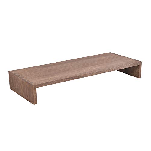 KIRIGEN Monitor Stand Wooden -Desk stand wood for Computer / Laptop/ TV Printer - Monitor Arms & Stands Desk Riser for Office Organizers -Desktop Workspace (59,Dark Brown) - color: Dark brown, size: 59cm
