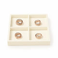 Oirlv Microfiber 4 Grids Stackable Jewelry Display Trays Showcase Jewelry Organizer Storage Trays(Beige) - color: 4 Grid P13414