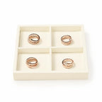 Oirlv Microfiber 4 Grids Stackable Jewelry Display Trays Showcase Jewelry Organizer Storage Trays(Beige) - color: 4 Grid P13414