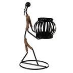 Wire Figure Candle Holder Decorative Modern Tea Light Lantern Tabletop Centerpiece Candle Stand, Front Carry - color: Front Carry