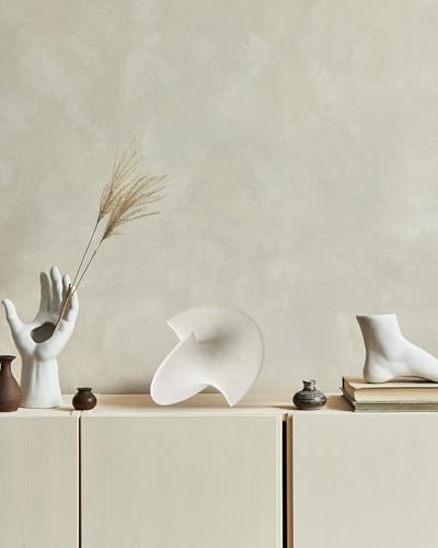 UPWOIGH Large White Ceramic Inspired Art, 9.45x8.6x9.45 in Handmade Premium Personalized Ceramic Balancing Sculpture for Living Room,Table Décor,1Pack - color: White Ceramic Inspired Art