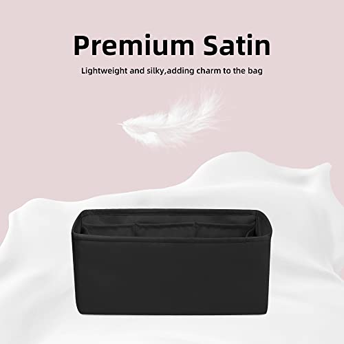DGAZ Silk Purse Organizer Insert Fits Hermes Herbag 31/39/50 Bags, Luxury Handbag & Tote Organiser, Simplicity bag insert（Black,H39） - color: Black, size: H39