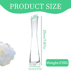 Clear Glass Thin Narrow Necked Bud Vase Slim Single Stem Flower Vase Floral Vase Centerpiece for Wedding Party Home Table Decor - size: 20cm/7.9inch