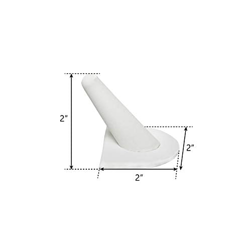 MOOCA 6 Pcs Set Finger Ring Stand Jewelry Display Holder Showcase Ring Display Drawer Leatherette Storage Jewelry Stands for Shows, White Faux Leather - color: White