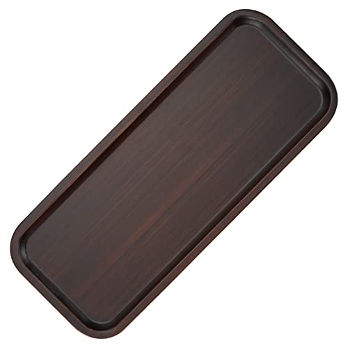 JOIKIT 14 x 5.9 Inch Walnut Wooden Rectangle Tray, Bathroom Tray Platter Solid Wood Decorative Serving Trays Plate for Cookie, Bread, Cheese, Coffee, Tea - size: 5.9" x 0.8" x 14"