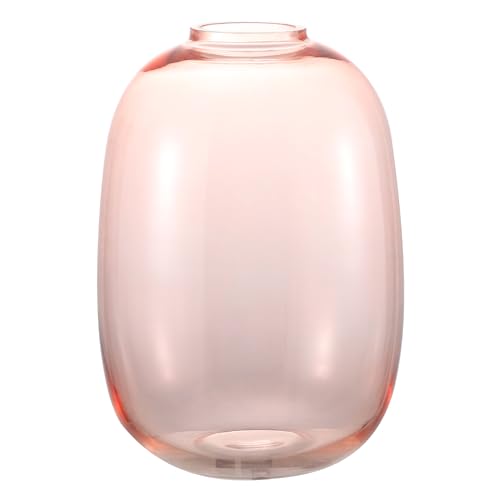 Pink Glass Vase, 10 Inches Large Glass Vase for Flowers, Tall Glass Vases for Modern Decor, Floor Vases for Living Room, Dining Table, Mantle, Shelf, Wedding, Office, Entryway, Centerpiece - color: Pink