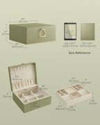 SONGMICS 2-Layer Jewelry Box, Jewelry Organizer with Handle, Removable Jewelry Tray, Jewelry Storage, Floating Effect, 8.1 x 9.4 x 4.3 Inches, Gift Idea, Sage Green UJBC165C02 - color: Sage Green