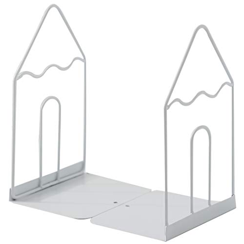 Minimalist Style Bookends Metal Adjustable Books Holder Stand Book Rack Desk Bookend - Pen, White - color: Pen, White