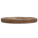 Whitewashed Round Decorative Wood Tray - color: Natural, style: Tray