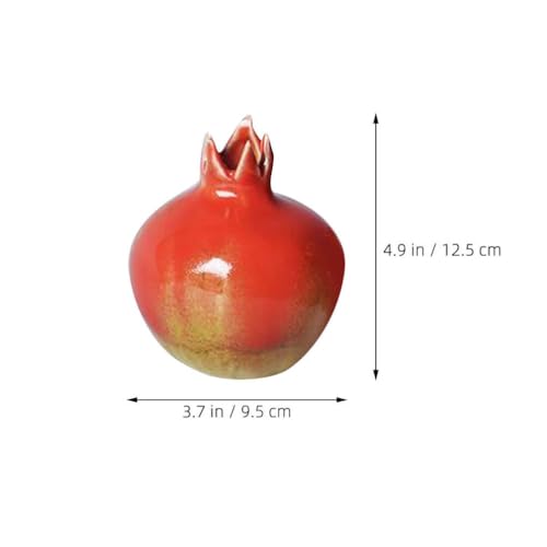 VOSAREA Vase Decor Filler Glazed Ceramic Pomegranates Bud Vase, Pomegranate Home Decor Creative Flower Vase Fake Pomegranate Fruit Table Centerpiece Art Craft Ornament Housewarming a - color: As Shown