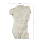 Deco 79 Polystone People Decorative Sculpture Textured Home Decor Statue with Black Speckles, Accent Figurine 13" x 8" x 20", White