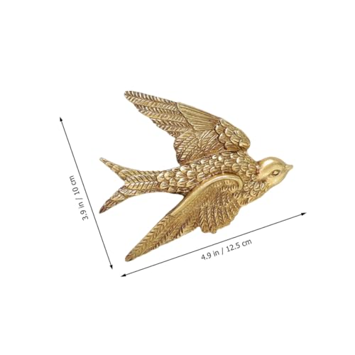 VOSAREA 2PCS Bird Wall Art Bird Wall Figurine Swallow Wall Sculpture Resin Wall Hanging Decor 3D Sculpted Floating Wall Sculpture Antique Swallow Hanging Ornament (4.91X3.93X0.59inch)