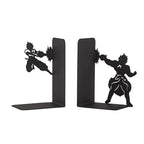 Anime Battle Scene Metal Bookends, Superhero Heroes Book Ends for Kids, MangaThemed Book Holders, Dragon Fighters Anime Heros Bookends Gift for Kids, Animation Heroes Book Stand