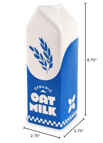 ban.do Vintage Inspired Rise and Shine Decorative Ceramic Vase, Unique Home/Kitchen/Office Accent, Oat Milk