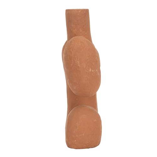 Bloomingville Modern Abstract Decorative Paper Mache Vase, Terracotta (Each Will Vary)