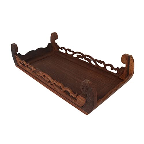 GOLDY&WENDY Rosewood Chicken Wing Base Rectangular Craft Antique Collectible Display Stand Vase Plant Pedestal Small - size: 7.5x3.5x2.6 in