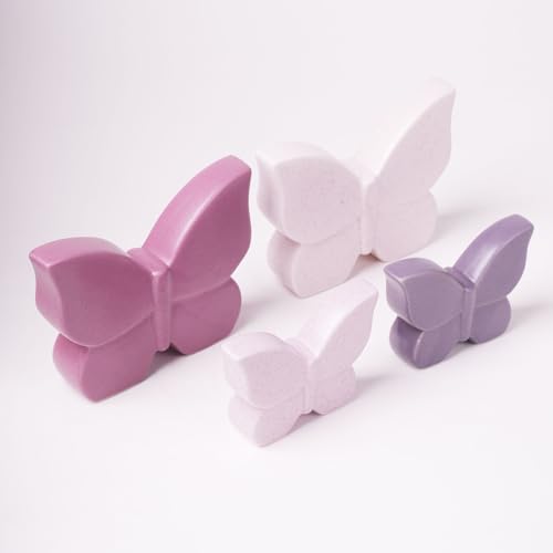 Butterfly Decor Statue Animal Figurine Gift Modern Art Sculpture for Living Room Bedroom Home Ceramic Cream 6.7 Inch