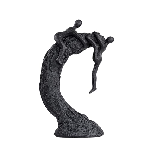 Hebdids Modern Art Sculpture - Living Room and Office Dynamic Climbing Wall Character Decoration, Black Statue,9 x 5.51 x 1.97inches Elegant Black Home Decoration Gift - color: Curved Climbing