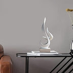 Resin Art Statue Minimalist Figurines Abstract Sculpture Desk Table Sculpture Ornaments for Home Bedroom Living Room Garden Office - White