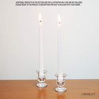 Hosley Set of 24 Glass Taper Candle Holders – Clear Candlestick Holder Set for Weddings, Table Centerpieces, Dinner & Home Décor (2.5” H) - size: 2.5" High