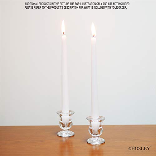 Hosley Set of 24 Glass Taper Candle Holders – Clear Candlestick Holder Set for Weddings, Table Centerpieces, Dinner & Home Décor (2.5” H) - size: 2.5" High