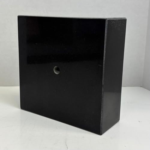 Premium Black Marble Display Base with Center Mount Hole – Polished Stone Pedestal Stand for Sculpture, Statue, Art, Awards, Lamps & Decor (6x6x2) - size: 6x6x2"