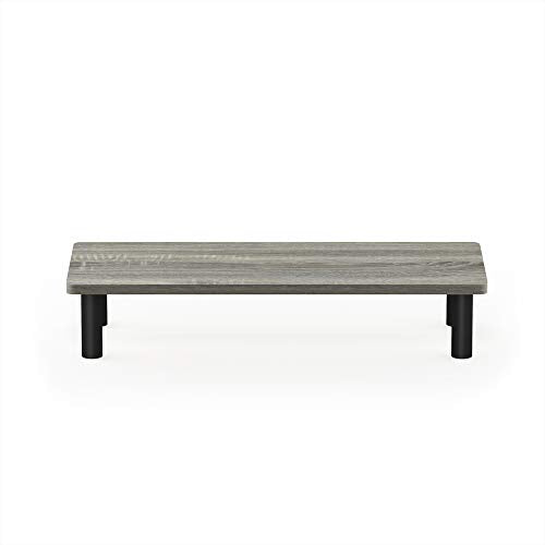 Furinno Turn-N-Tube Monitor Riser Stand, French Oak Grey/Black - color: French Oak/Black, size: 23.6 x 9.3 in. Rectangle