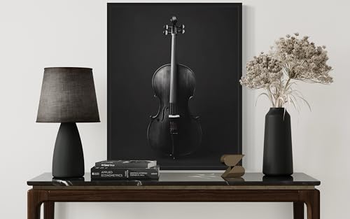 Cello Art Music Poster - Musical Instrumental Wall Art Print - Black and White - Photography Musical Art - Bedroom or Office Living Room Decor 137 (Cello, 11 x 14 inches, Unframed) - color: Cello, size: 14"L x 11"W
