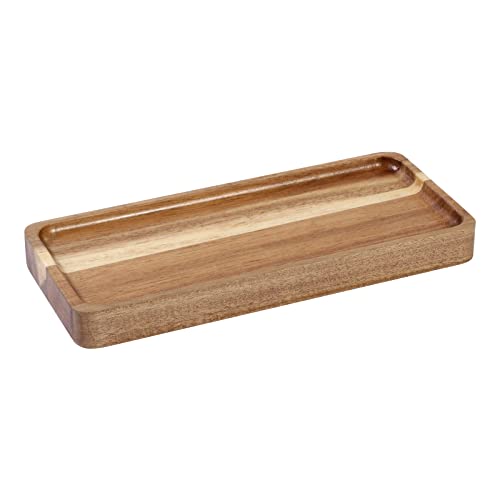 Vanity Tray, Bathroom Tray, Soap Dispenser Tray for Bathroom, Kitchen and Home Decor(Acacia-Medium) - color: Acacia-medium