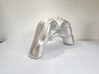 Heart Hands Sculpture Gift, Silver Love Sign Decor, Fingers Gesture Statue, Heart Shape Figurine, Gray Friendship Bracelet Holder (Silver) - color: Silver
