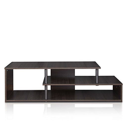Furinno Econ Low Rise TV Stand, Espresso/Black - color: Espresso/Black