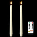 Homemory 11 inches Waxy Flameless Taper Candles with Remote Timer Dimmer, 2 Pcs Battery Operated Taper Candles with Flickering Flame, Ivory LED Candlesticks for Wedding, Christmas Indoor Decoration - style: Traditional - Ivory 11"