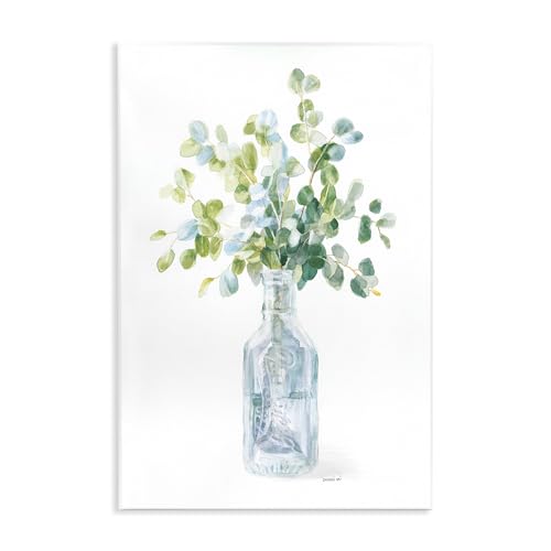 Stupell Industries Flower Jar Still Life Green Blue Painting, 10 x 15, Multi-Color - size: 15"L x 10"W