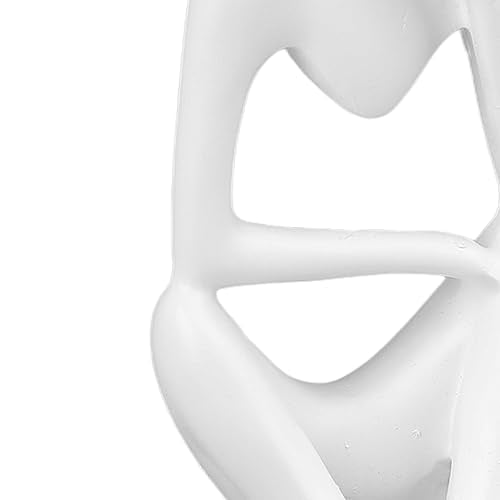Abstract Thinker Statue | Synthetic Home Accent for Living Room/Office Desk/Bookshelf | Hollow Design Art Sculpture Collectible Present (White Left) - style: White Left