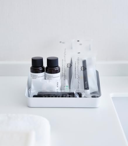 Yamazaki Home Tower Space Saving Vanity Tray - 5.25" X 7" - Steel - color: White, size: 5.3" x 6.9" x 2"
