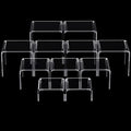 Chuangdi 20 Pcs Acrylic Display Risers, Clear Product Stand, Jewelry Display Riser Shelf Showcase Fixtures for Figure Dessert Cupcake Candy Action Showcase(Medium Set) - color: Clear, size: Medium Set