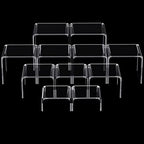 Chuangdi 20 Pcs Acrylic Display Risers, Clear Product Stand, Jewelry Display Riser Shelf Showcase Fixtures for Figure Dessert Cupcake Candy Action Showcase(Medium Set) - color: Clear, size: Medium Set