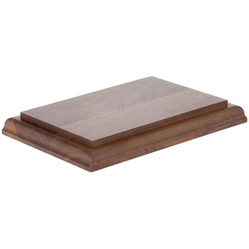 Plymor Solid Walnut Rectangular Wood Display Base with Ogee Edge, 6.875" W x 4.875" D x 0.75" H - size: 6.875" x 4.875" 0.75"