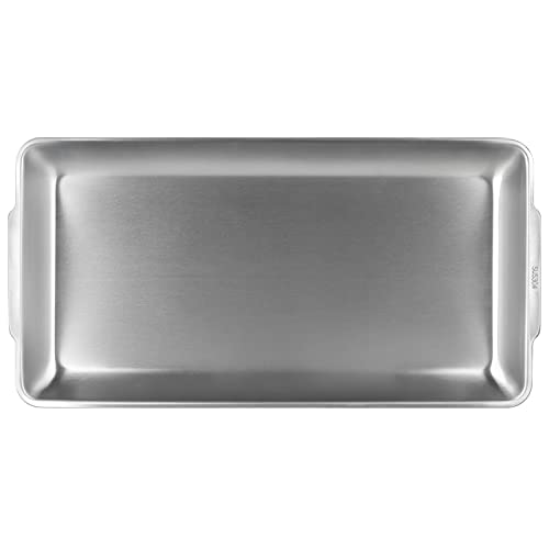 3 Pcs 304 Stainless Steel Serving Platters, 12.6" Rectangle Dinner Plates, Brushed Nickel Organizer Tray for Camping, BBQ, Party, Buffet, Appetizer or Decorations