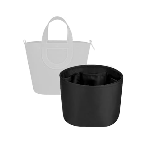 Purse Organizer Silky Smooth For Hermes In The Loop 18 Bags,Silk Luxury Handbag Tote in Bag Shapers (Black) - color: Black
