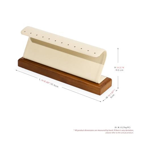 Solid Wood Jewelry Earrings Display Stand Small Jewelry Display for Long Earrings(Beige) - color: Beige