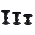 3-Piece Set of Black Glass Candlestick, Crystal Candlestick Holder Holder and Conical Candle, Christmas Candle Holder Decoration, Family Living Room Wedding Candle Holder (black1set) - color: Black