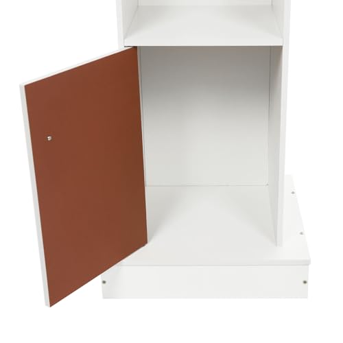 Wooden Podium Stand, 48.8 Inches Host Stand Restaurant Portable Speaking Lectern Stand with Drawer Capacity 44.09lbs Pulpit with Wooden Heavy Base for Schools, Churches, Auditoriums - color: Warm White