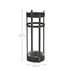 SONGMICS Umbrella Stand, Steel Round Umbrella Holder Rack, 7.7 x 7.7 x 21.7 Inches, with Detachable Drip Tray, for Entryway, Office, Stable, Assembly Required, Matte Black ULUC28BK - size: 7.7”D x 7.7”W x 21.7”H