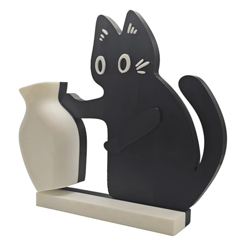 Cat Push Flower Vase for Home Decor Cute Vases for Table Room Decor Unique Lollipop Vases for Women Cat Lover Birthday Gifts (Big) - size: Big
