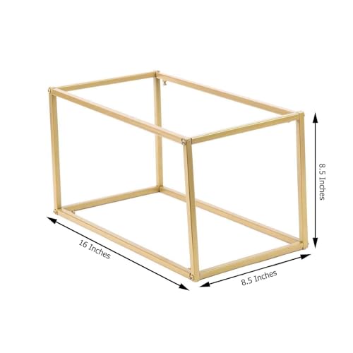 Efavormart 2 Pack 16" Matte Gold Wedding Flower Stand Metal Vase Column Stand Geometric Centerpiece Vase - color: Gold, size: 2 Pack 16''