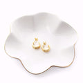 HANKOR 4.7 inch Small Ring Dish, Ceramic Jewelry Holder Tray, White Catch All Trinket Bowl for Keys Rings Earrings - color: White