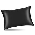 ALASKA BEAR Silk Pillowcase for Hair and Skin Beauty Sleep 100 Real Mulberry Silk Anti-Aging Pillow Slip Case Cover, Queen (1pc, Black) - color: A-black, size: Queen 20''x30''