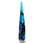 Luxury Lane Hand Blown Abstract Hollow Blue Tear Drop Sommerso Art Glass Sculpture for Home Decor 11.5 inch Tall Centerpiece Table Decoration - size: 11.5" tall